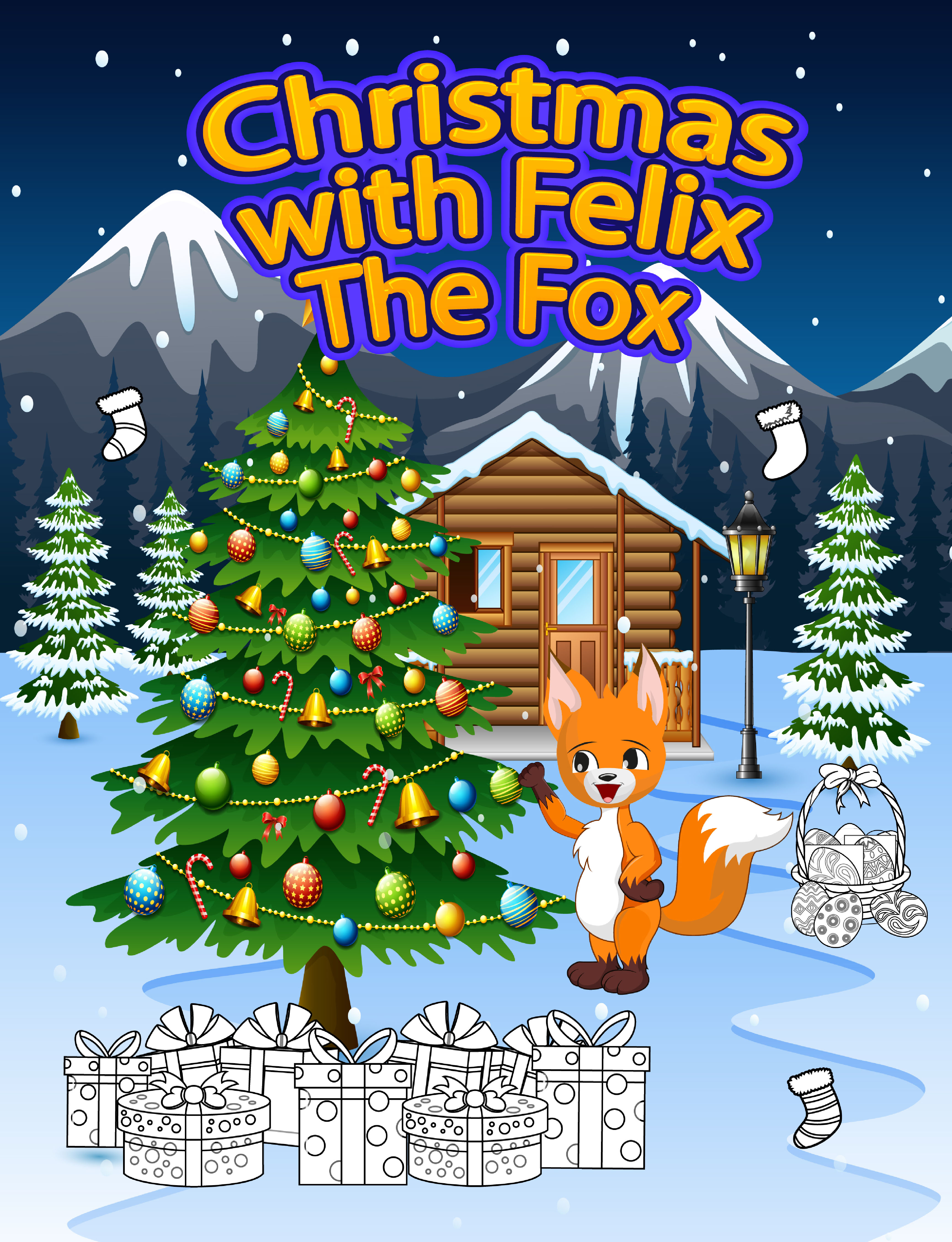 Christmas with Felix the Fox coloring book cover