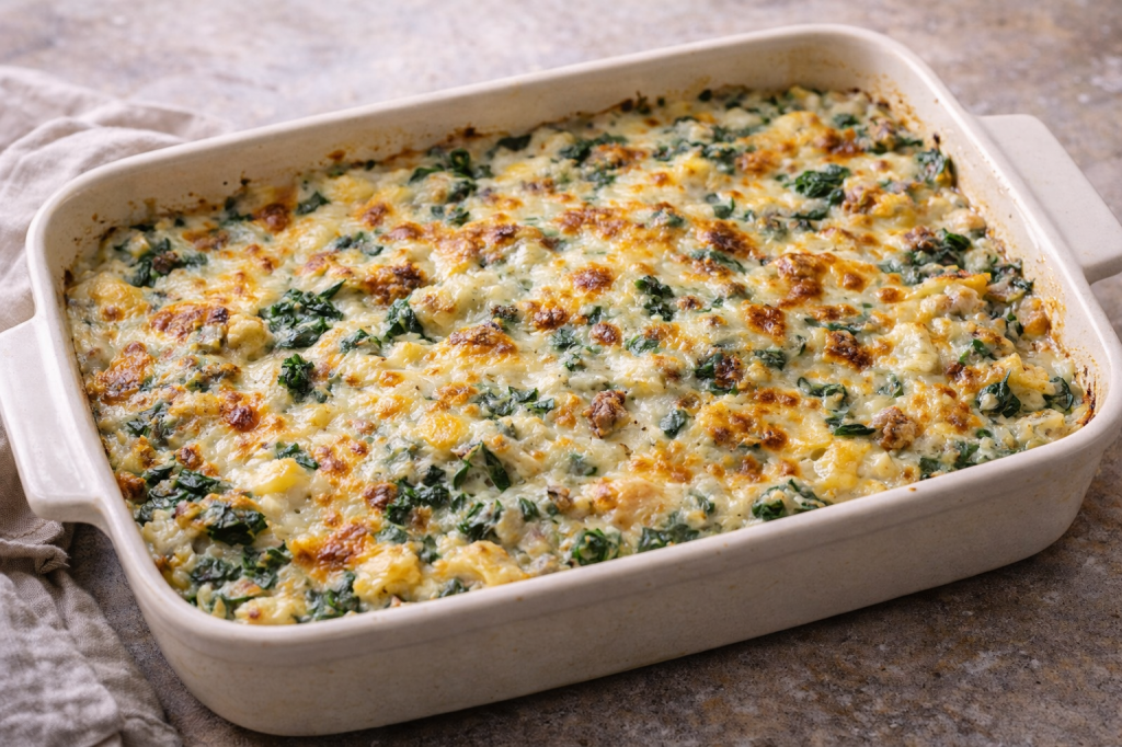 Spinach & Artichoke Chicken Casserole&nbsp;(Keto)