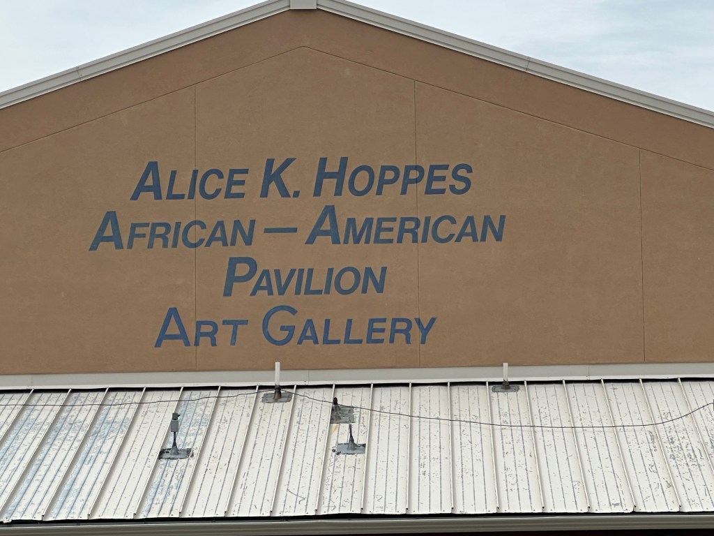 Exterior sign for the Alice K. Hoppes African-American Pavilion Art Gallery.